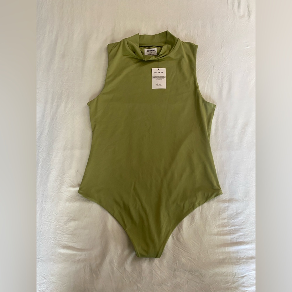 Cotton On Green Asymmetrical Sleeveless Bodysuit